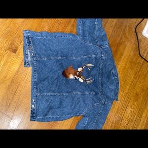 Oversized vintage denim jacket